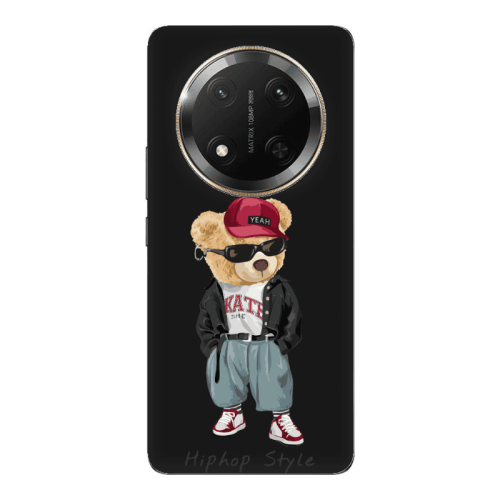Honor Magic 7 Lite Hip hop style Black Colored Silicone TPU Θήκη